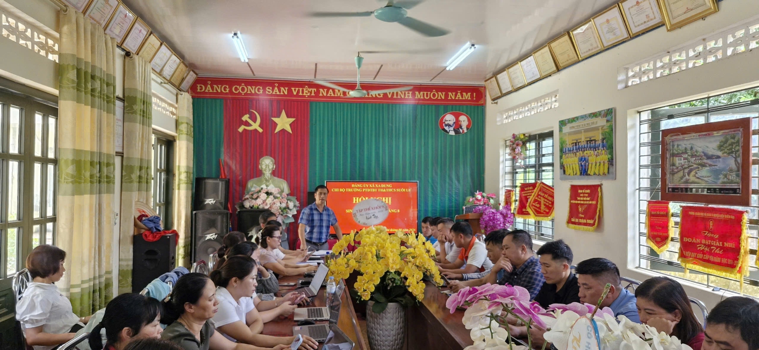 Chi bộ Trường PTDTBT TH&THCS Suối Lư tổ chức sinh hoạt thường kỳ tháng 8 năm 2026